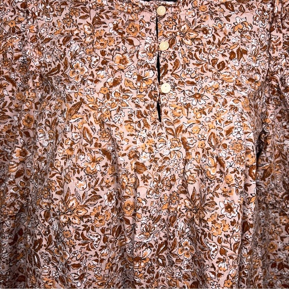 XS Universal Thread Boho Ruffle Long Sleeve Peasant Blouse Top Brick Red Orange - Picture 5 of 13